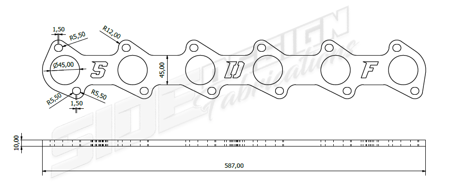 SDF Ford AU SOHC Exhaust Header Flange